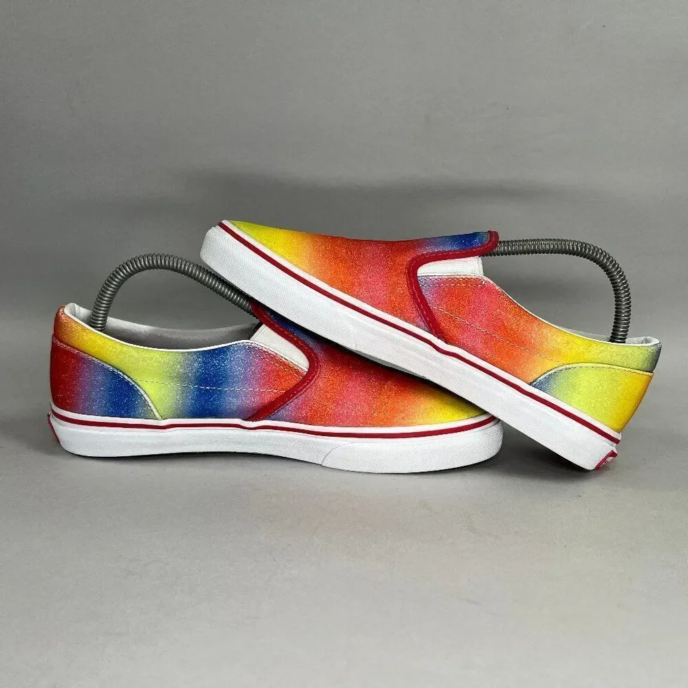 Vans Sneakers Girl's‎ Size 7 Colorful Sparkly Slip On Low Top Skate Shoes